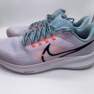 Nike Women's Air Pegasus 39- Athletic White, Orange , and Black with Teal